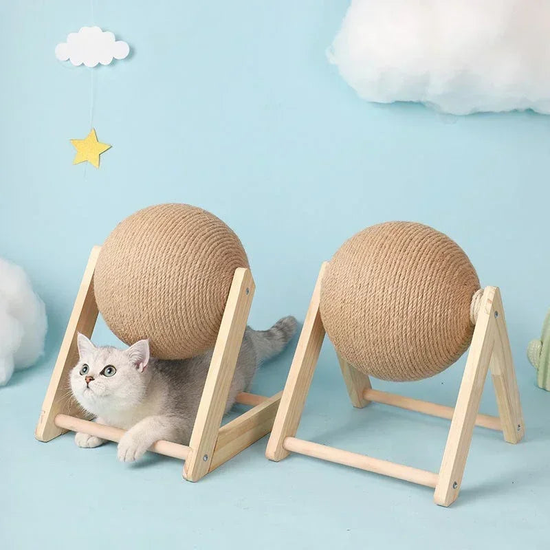 Solid Wood Cat Scratcher Toy
