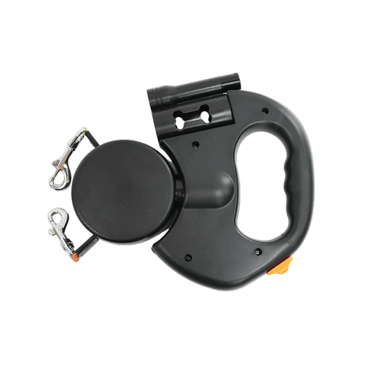 Double retractable dog leash with flashlight - Klolan