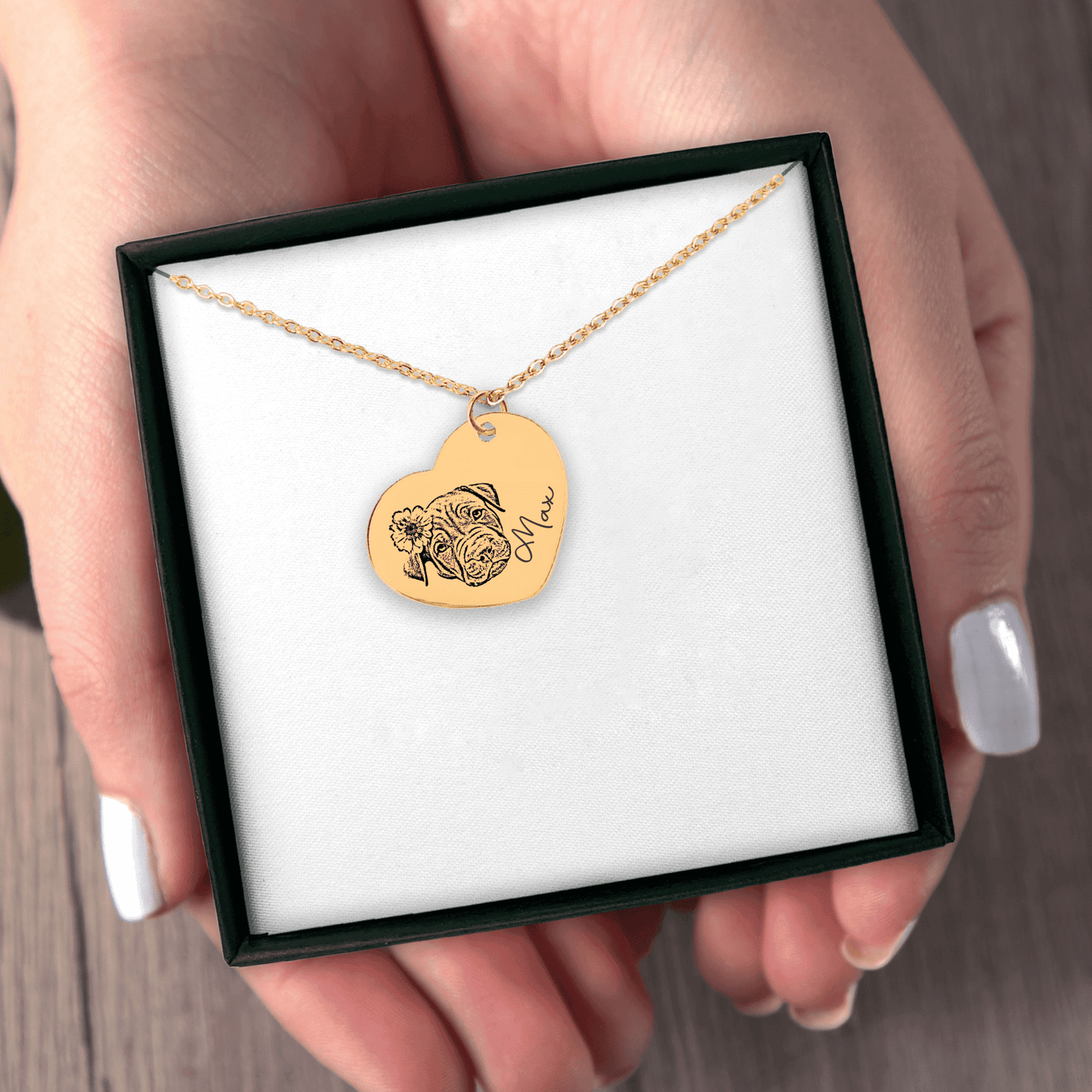 Pet Portrait Heart Necklace OwnPrint