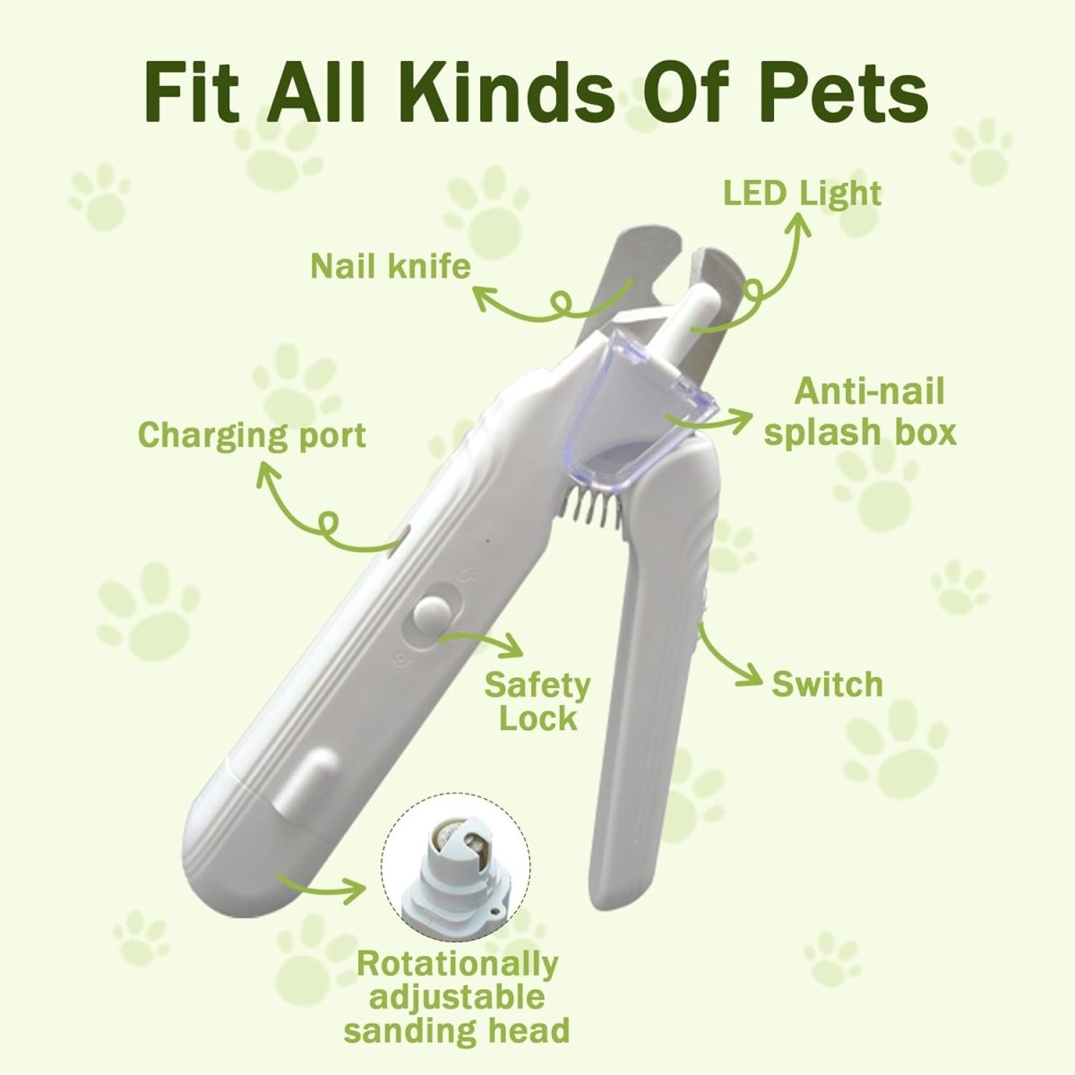 2 - in - 1 LED Pet Nail Clippers - Klolan