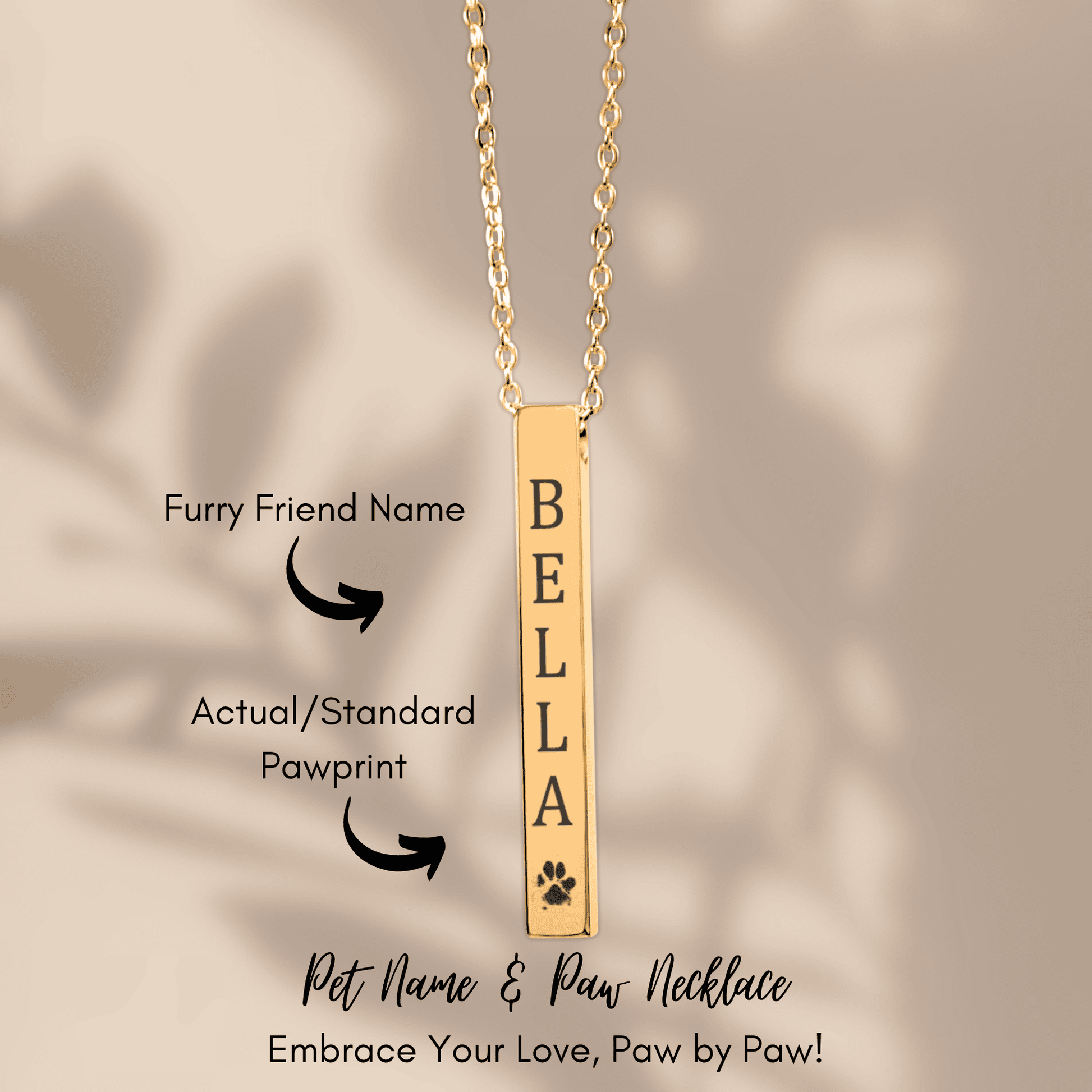 Pet Name & Paw Necklace OwnPrint