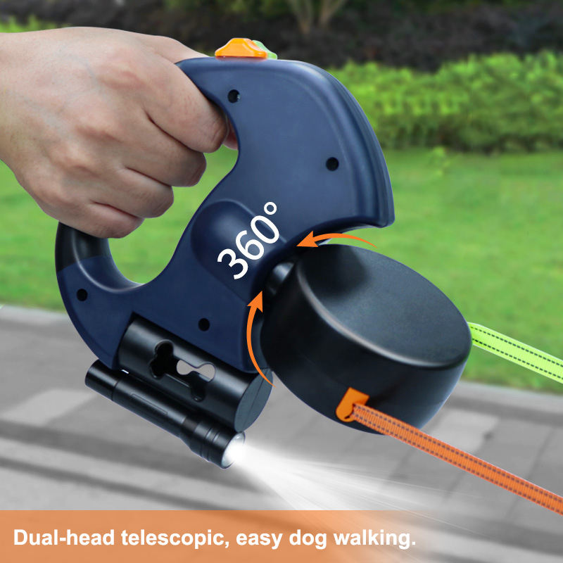 Automatic Telescopic Retractable Dog Leash with LED Light | Dual-Head Pet Traction Rope