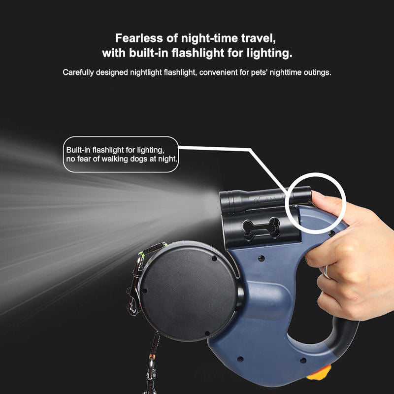 Automatic Telescopic Retractable Dog Leash with LED Light | Dual-Head Pet Traction Rope