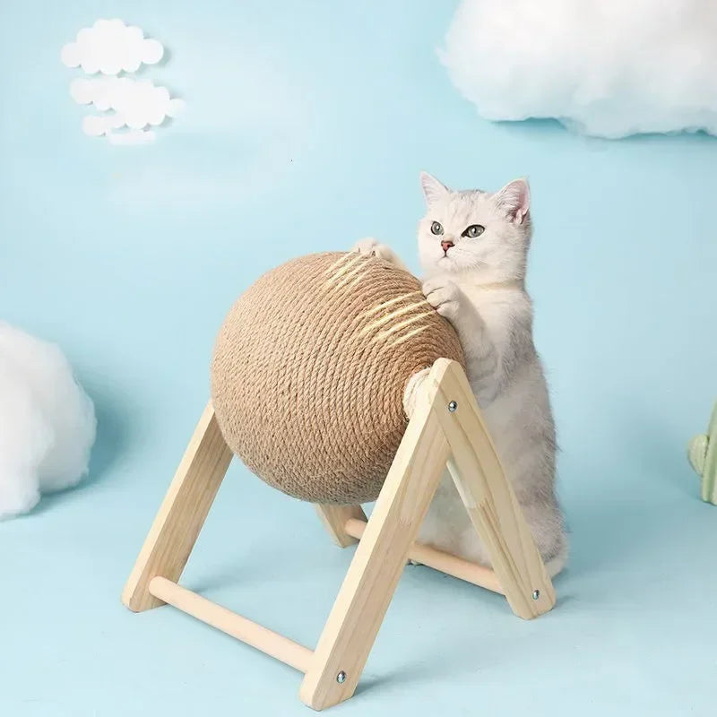 Solid Wood Cat Scratcher Toy