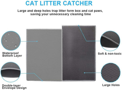 easy-to-clean cat litter mat for multiple cats