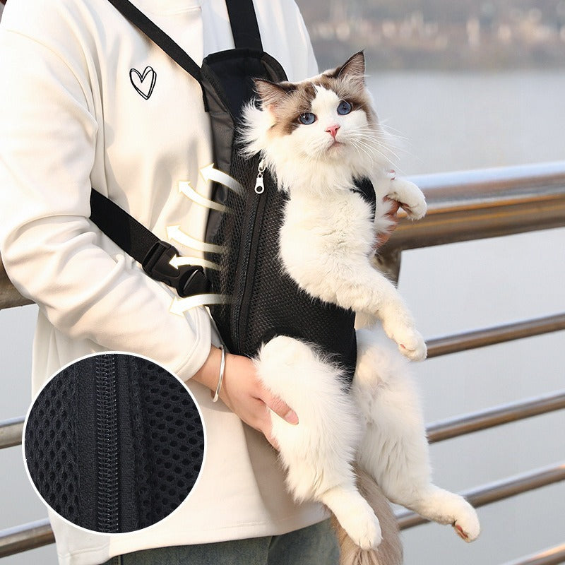 Breathable Cat Carrier Backpack – Adjustable Front Pet Bag for Hiking, Camping & Travel