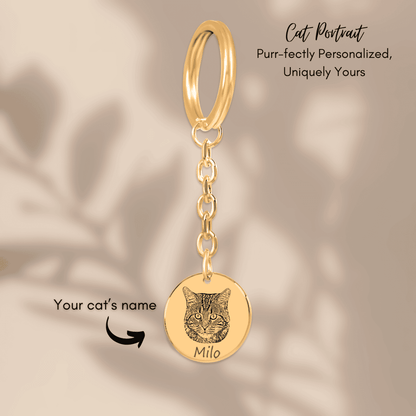Cat Portrait Keychain - Klolan