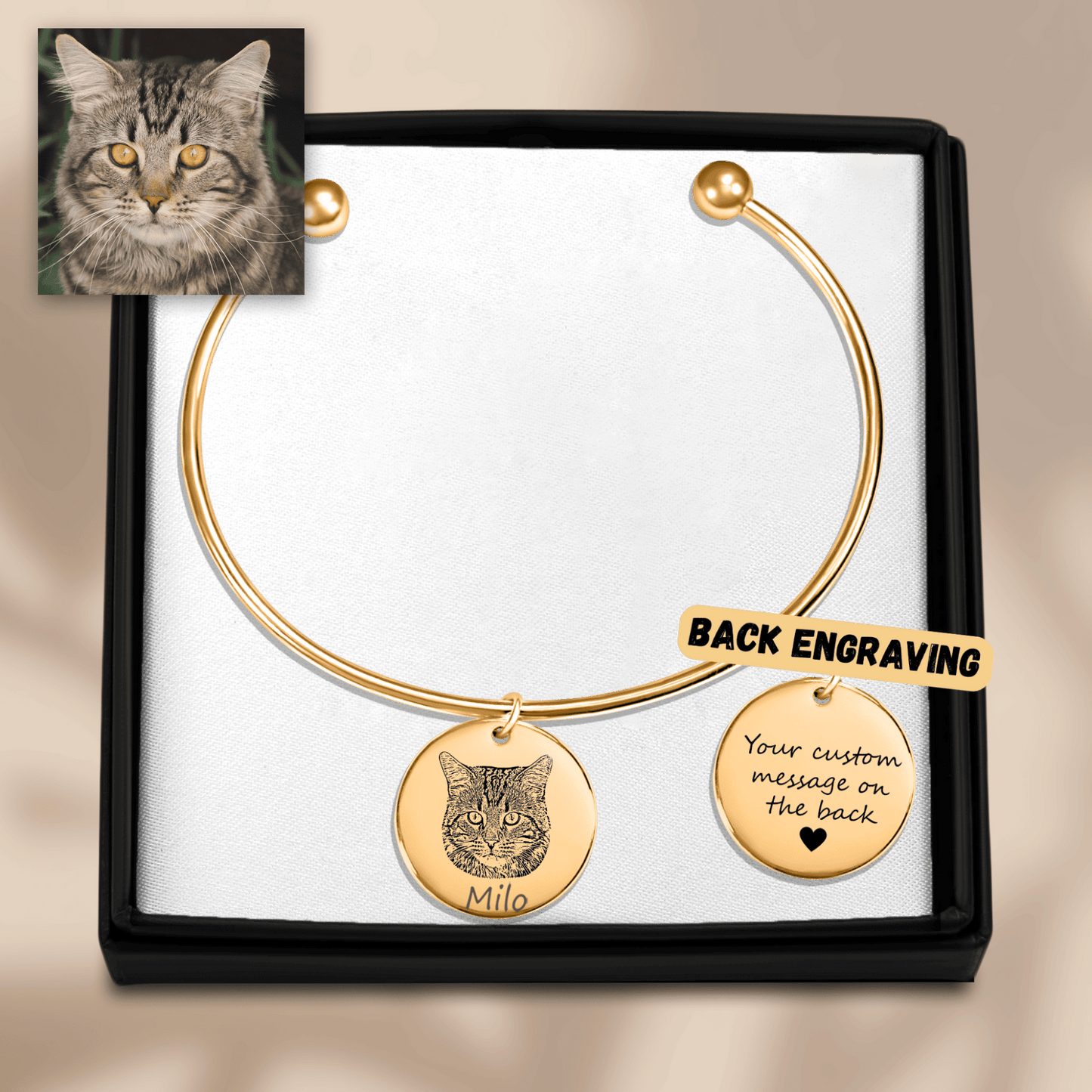 Custom Cat Portrait Bangle OwnPrint