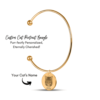 Custom Cat Portrait Bangle - Klolan