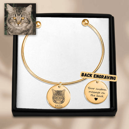 Custom Cat Portrait Bangle - Klolan