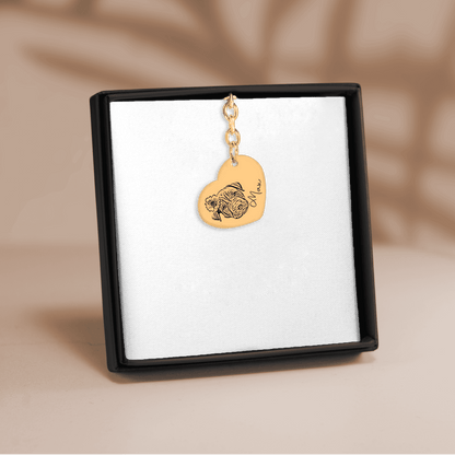 Pet Portrait Heart Keychain OwnPrint