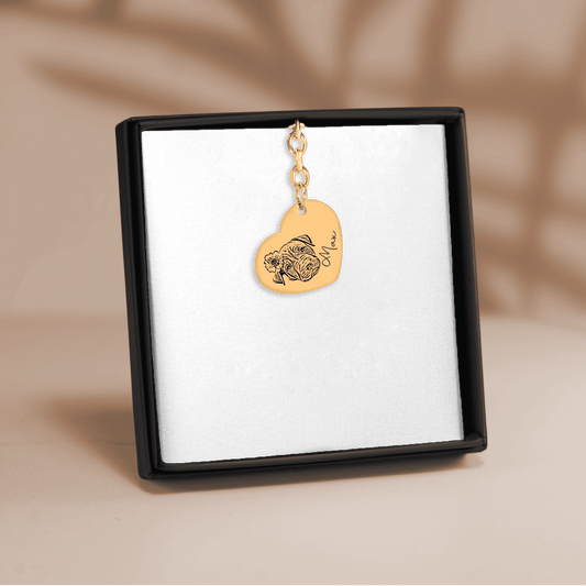 Pet Portrait Heart Keychain OwnPrint