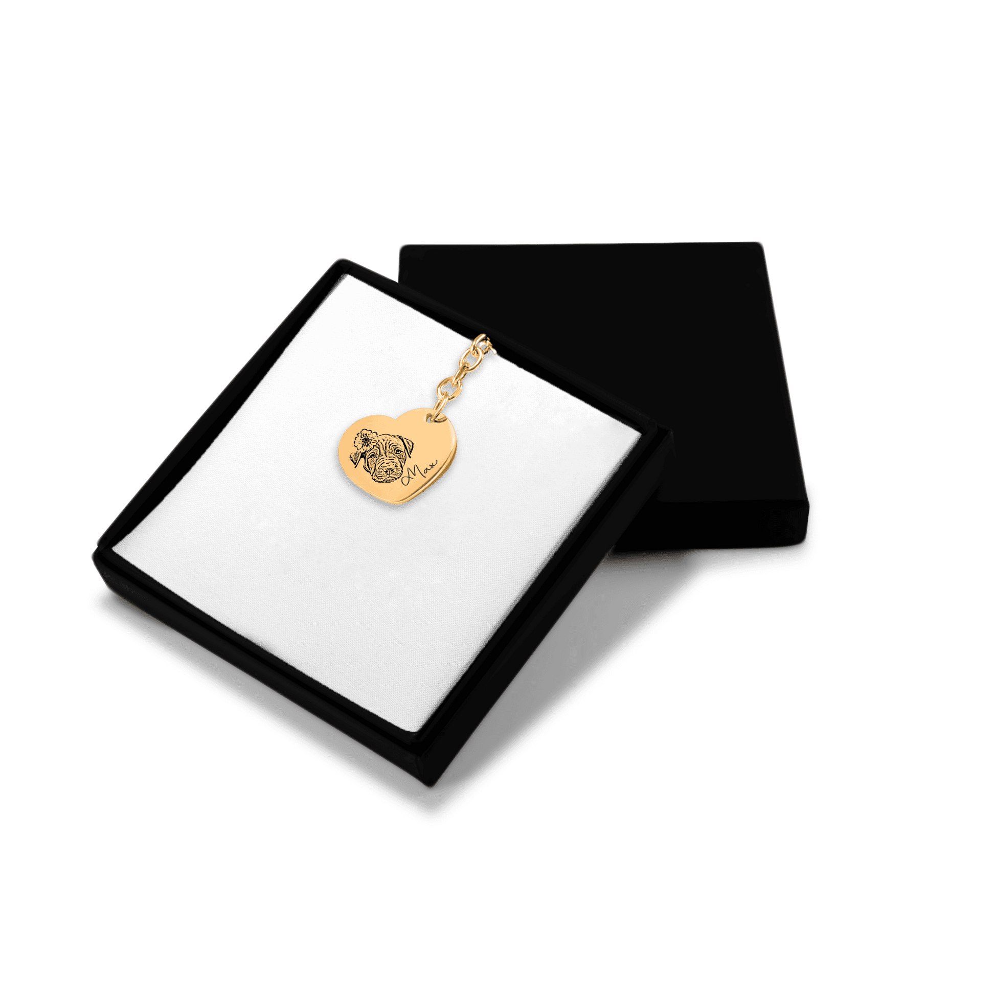 Pet Portrait Heart Keychain OwnPrint