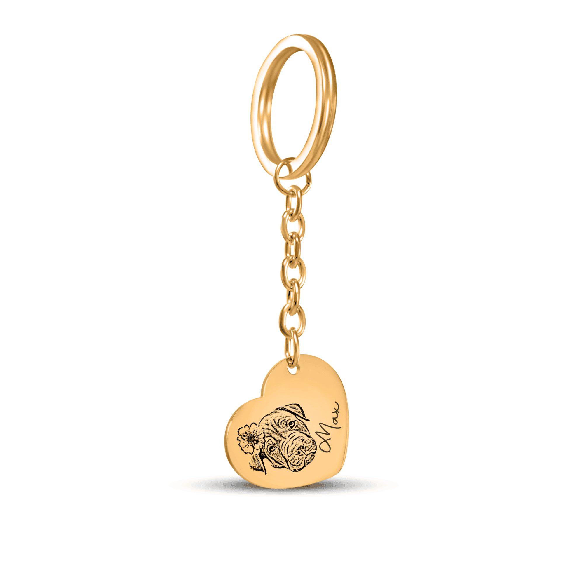 Pet Portrait Heart Keychain OwnPrint