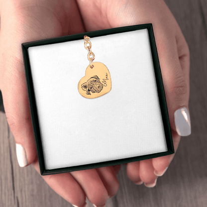 Pet Portrait Heart Keychain OwnPrint