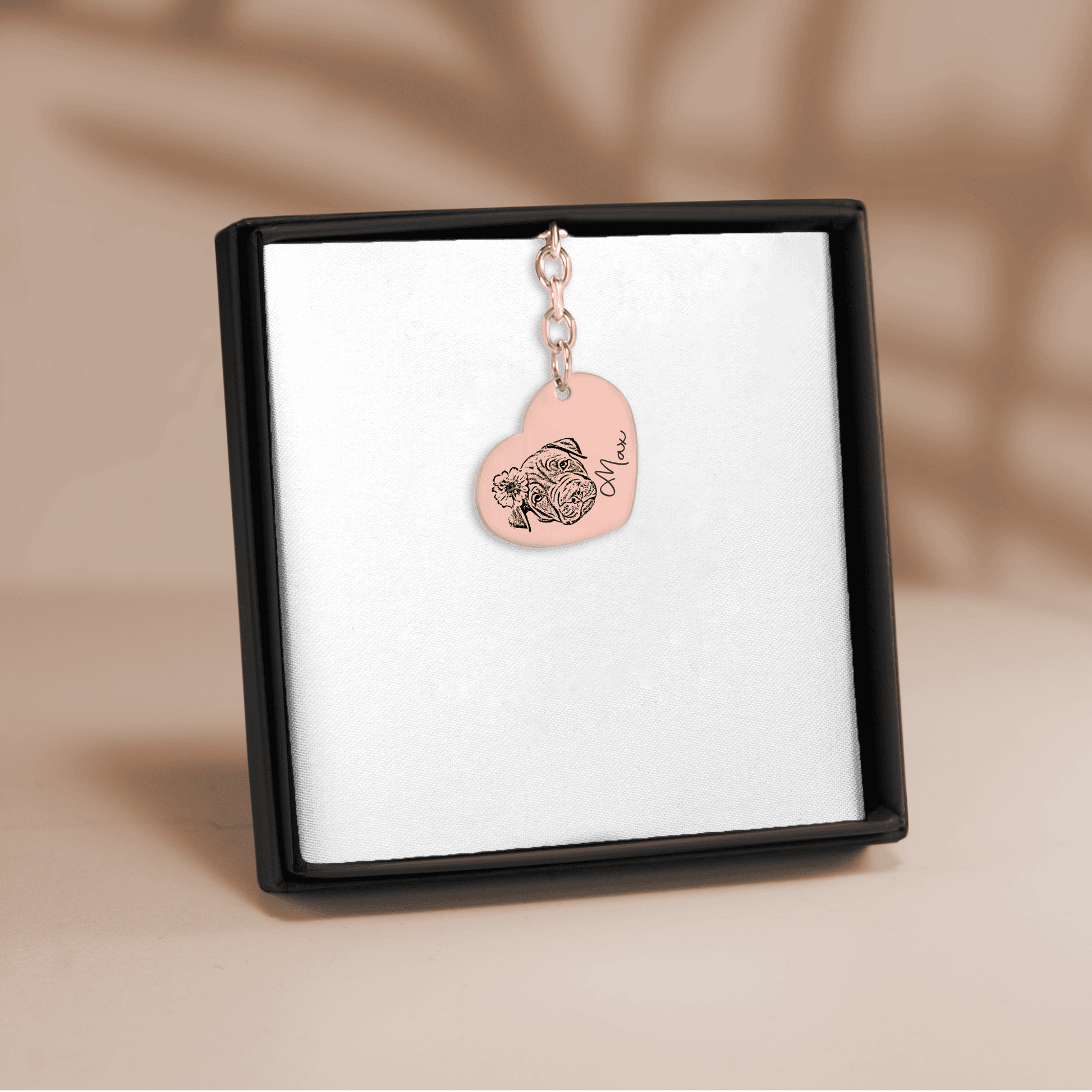 Pet Portrait Heart Keychain OwnPrint