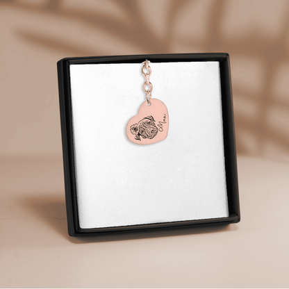 Pet Portrait Heart Keychain OwnPrint