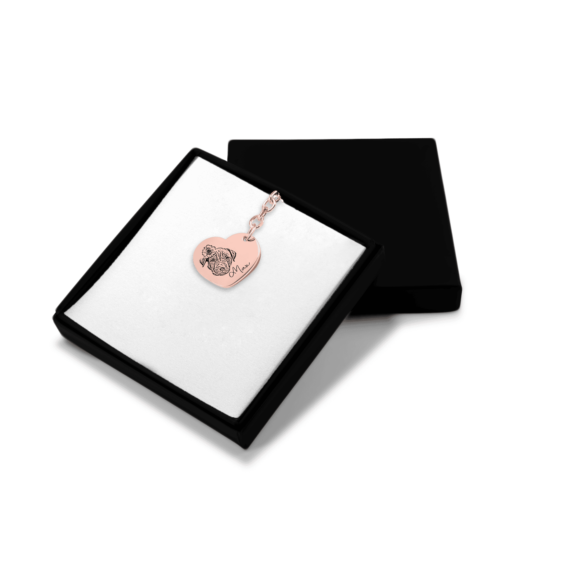 Pet Portrait Heart Keychain OwnPrint