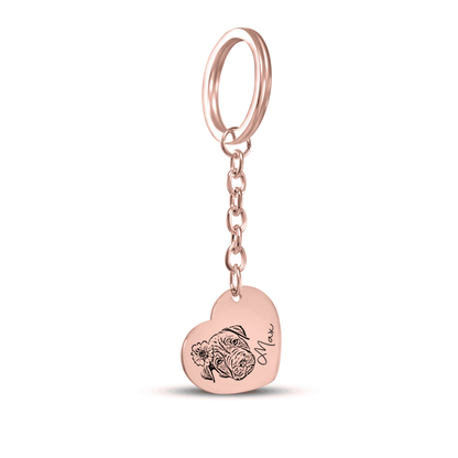 Pet Portrait Heart Keychain OwnPrint
