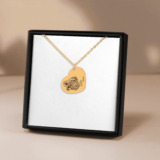 Pet Portrait Heart Necklace OwnPrint