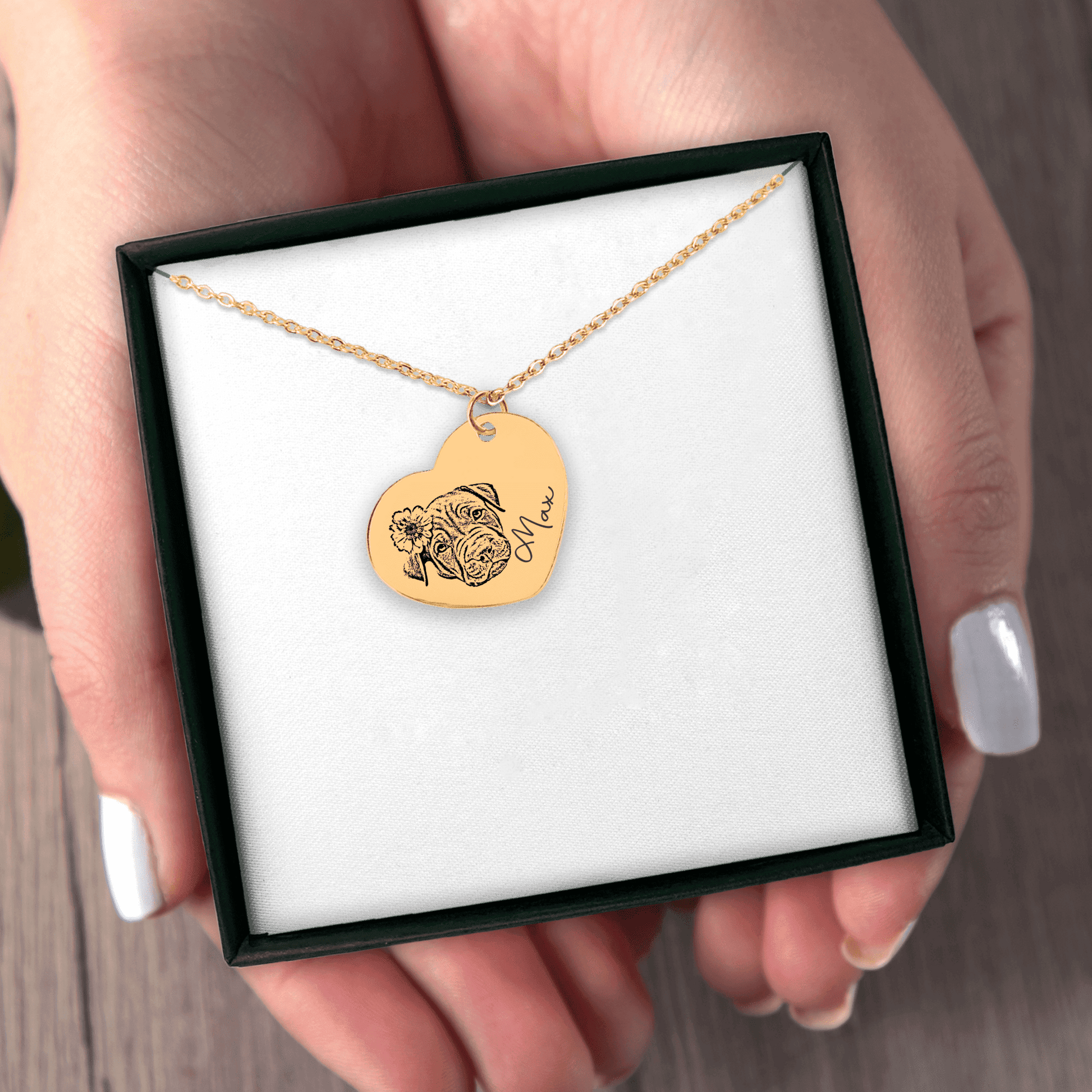 Pet Portrait Heart Necklace OwnPrint