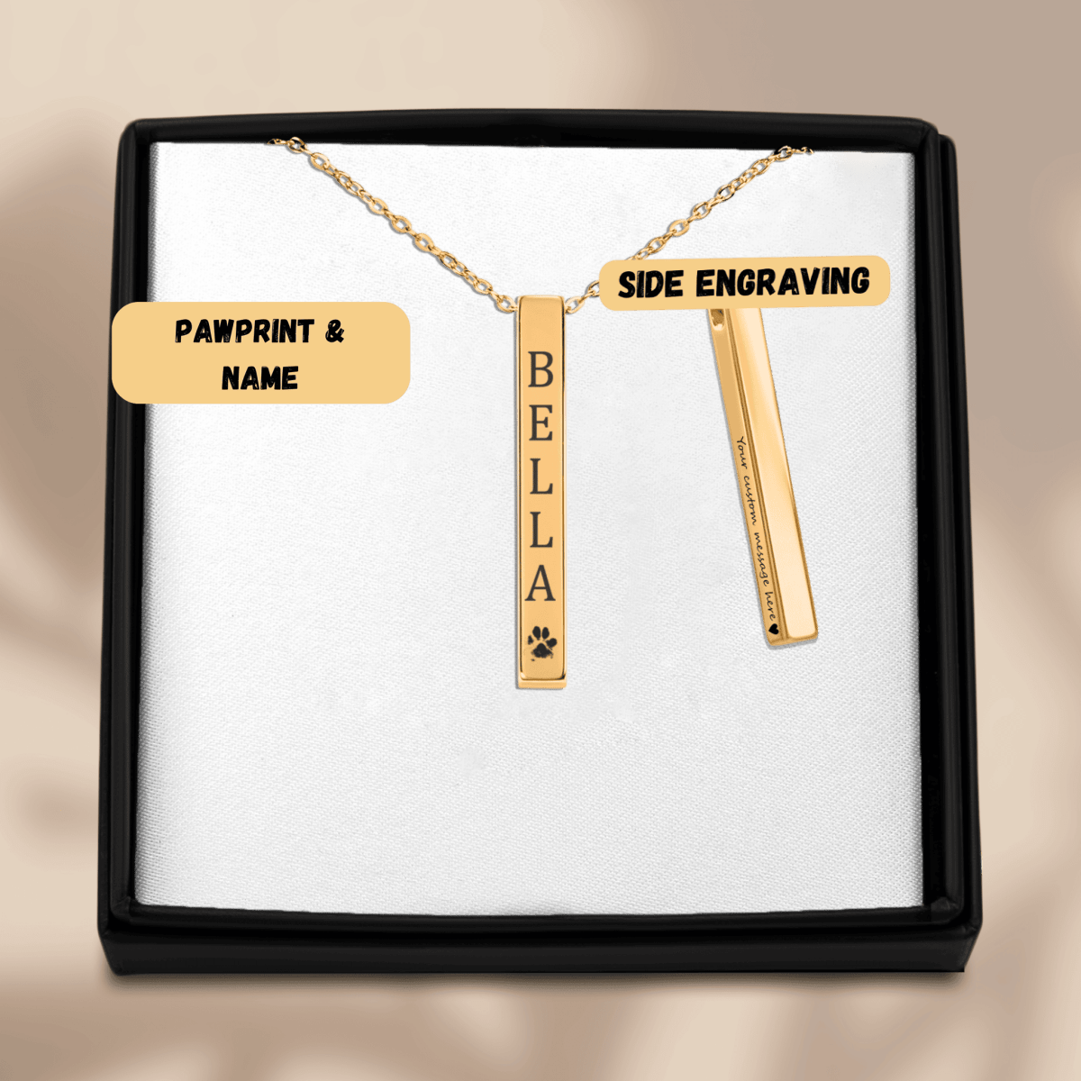 Pet Name & Paw Necklace - Klolan
