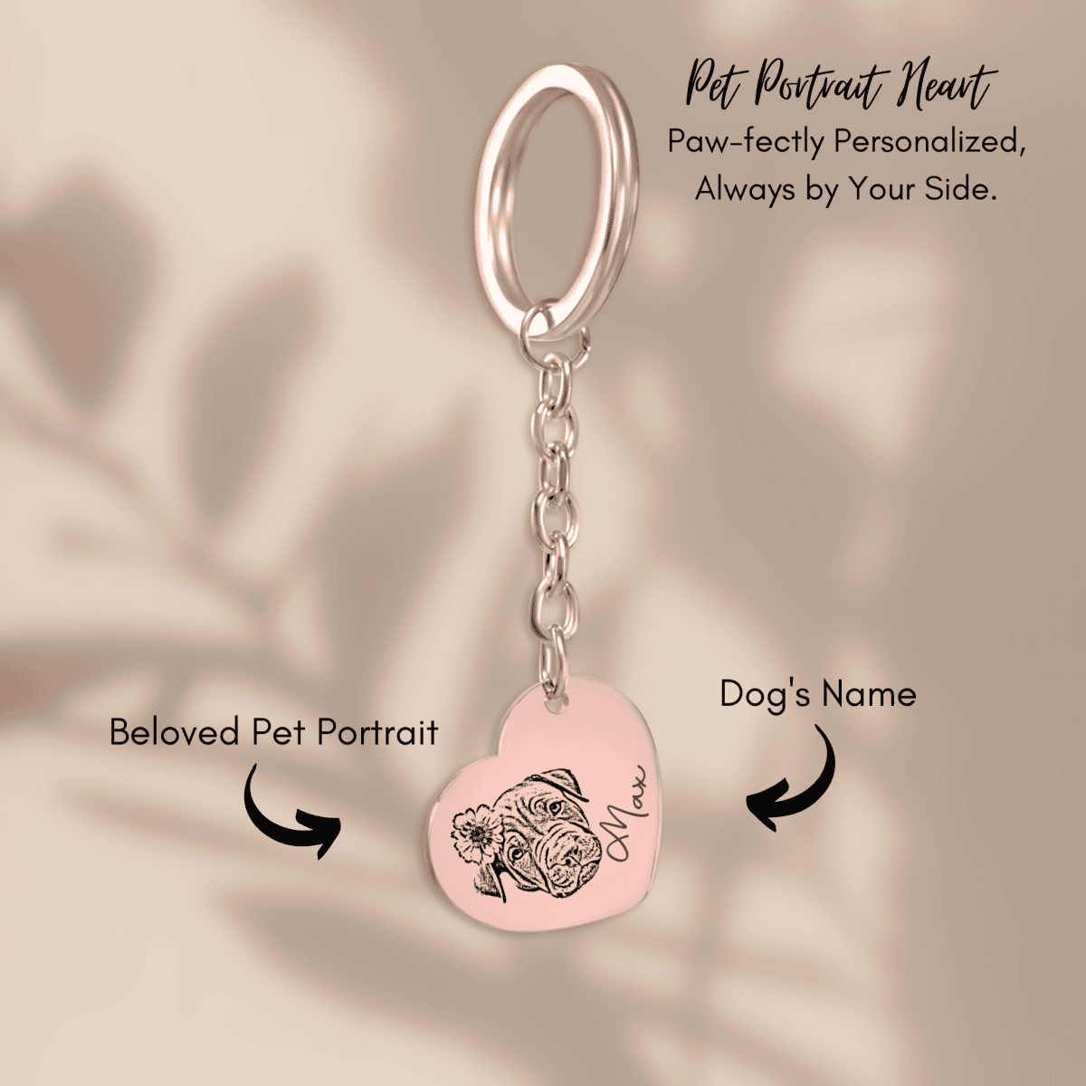 Pet Portrait Heart Keychain - Klolan