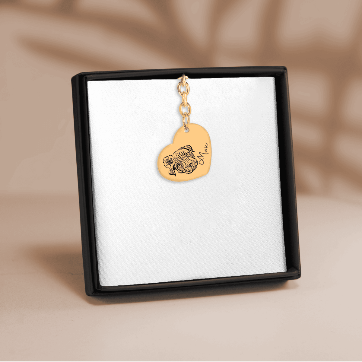 Pet Portrait Heart Keychain - Klolan