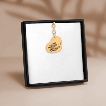 Pet Portrait Heart Keychain - Klolan