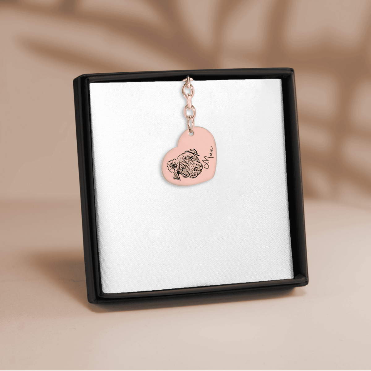 Pet Portrait Heart Keychain - Klolan