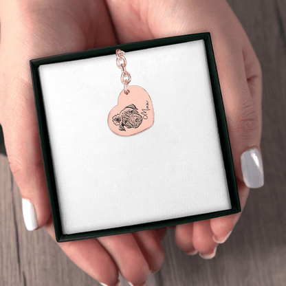 Pet Portrait Heart Keychain - Klolan