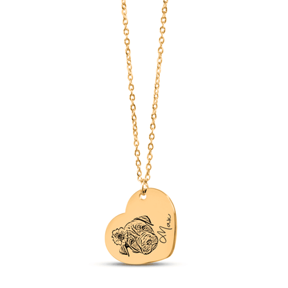 Pet Portrait Heart Necklace - Klolan