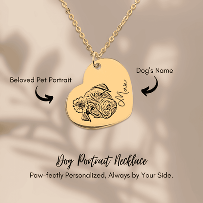 Pet Portrait Heart Necklace - Klolan