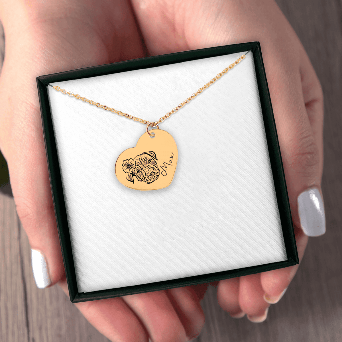 Pet Portrait Heart Necklace - Klolan