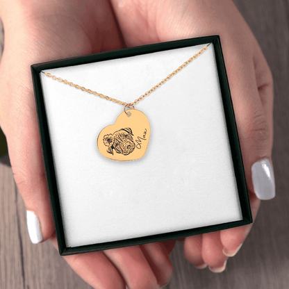 Pet Portrait Heart Necklace - Klolan