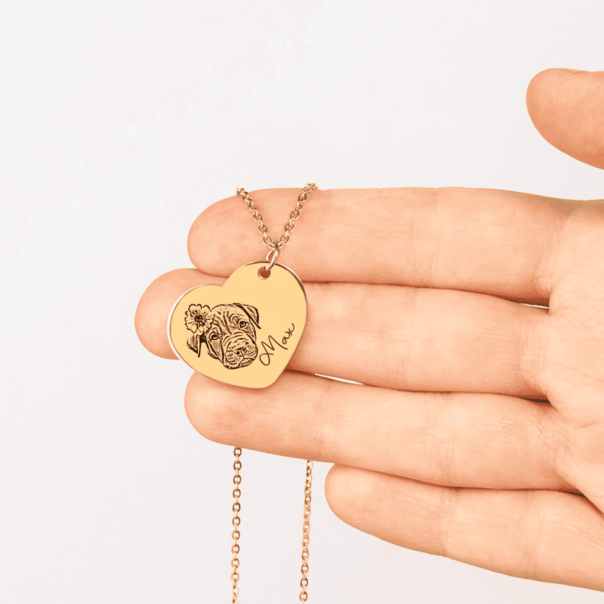 Pet Portrait Heart Necklace - Klolan