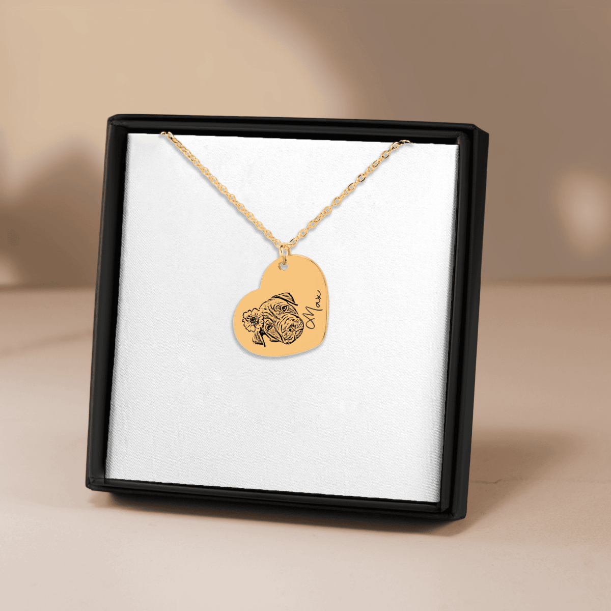 Pet Portrait Heart Necklace - Klolan