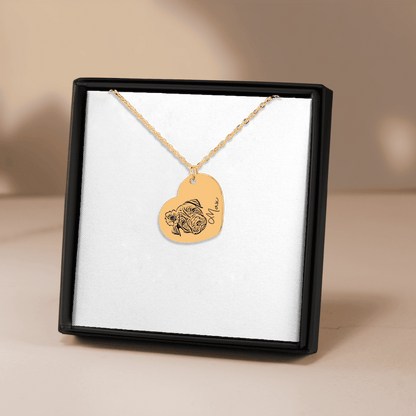 Pet Portrait Heart Necklace - Klolan