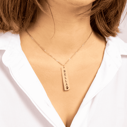 Pet's Name & Paw Print Necklace - Klolan