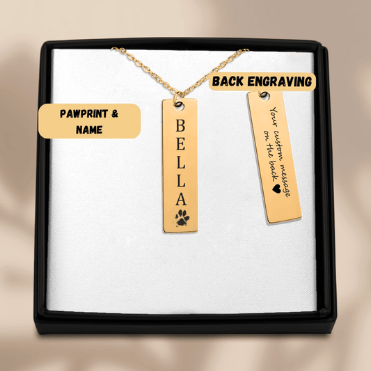 Pet's Name & Paw Print Necklace - Klolan