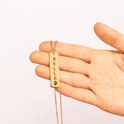 Pet's Name & Paw Print Necklace - Klolan