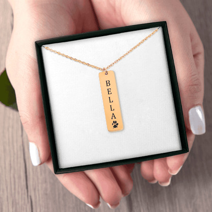 Pet's Name & Paw Print Necklace - Klolan