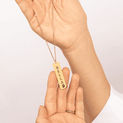 Pet's Name & Paw Print Necklace - Klolan